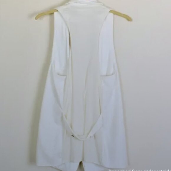 RAG & BONE White Ines Blazerstyle Racerback Vest xs - Picture 5 of 9